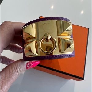 Hermes Chien de Collier leather bracelet